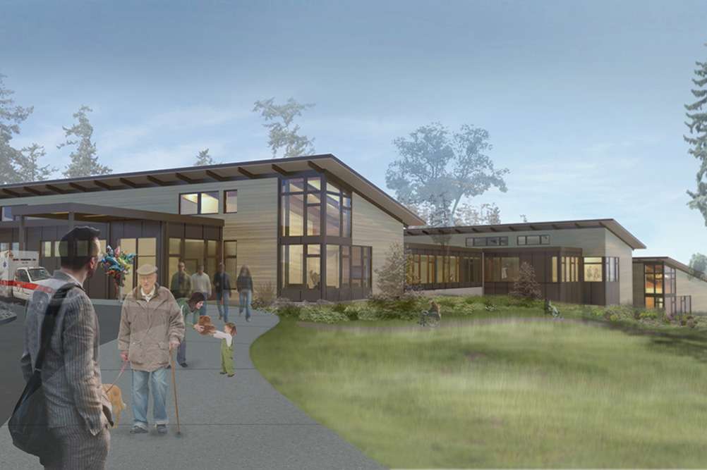 Peace Island Medical Center in Friday Harbor Peace Island Medical Center front view rendering