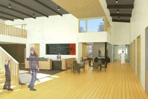 Peace Island Medical Center interior lobby rendering