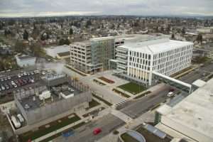 Aerial of Virginia Mason Franciscan Health Medical Office Building at St. Joseph, Tacoma, WA