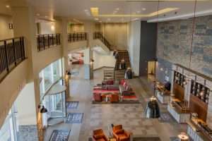 Four Points by Sheraton Hotel lobby from 2nd Floor, photo by Absher