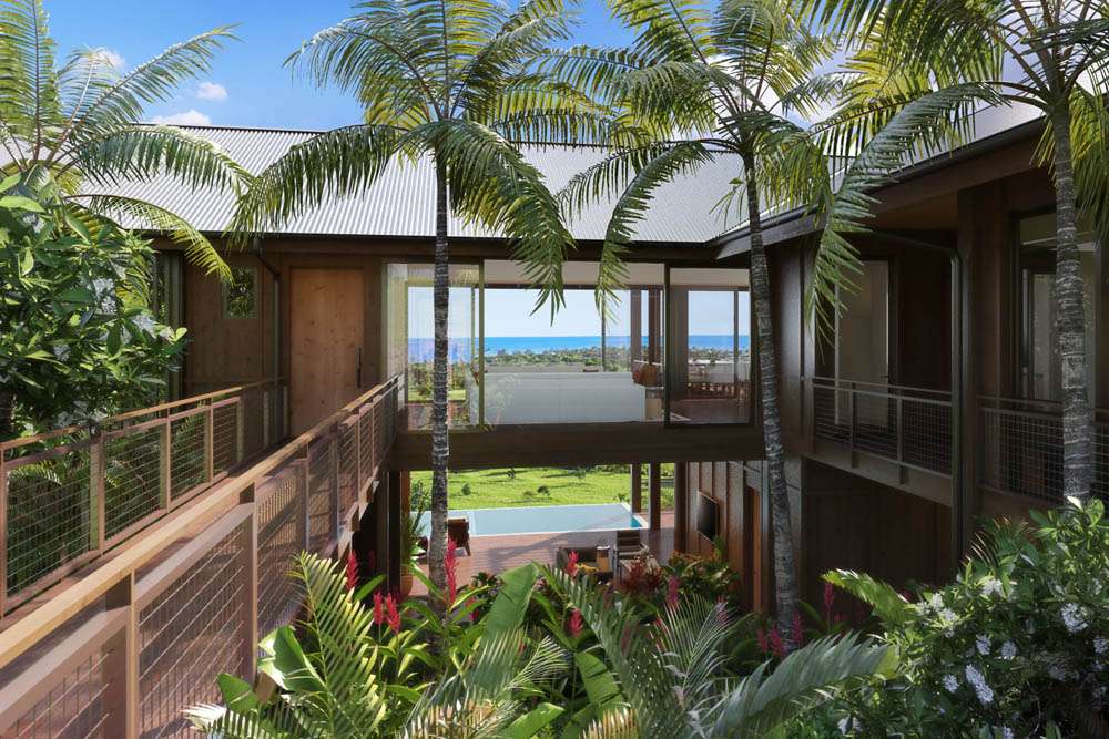 New Kukui’ula Hale Kaimana 1 Ocean view from Kukui'ula Hale Kaimana Residence courtyard in Kauai, Hawaii