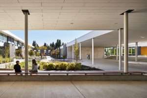 students in exterior courtyard at Northwood Elementary School