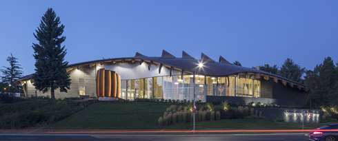 WSU Elson Floyd Cultural Center exterior night 