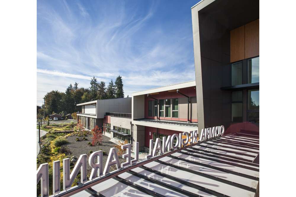 Olympia Regional Learning Academy Olympia Regional Learning Academy overlooking grounds from roof top