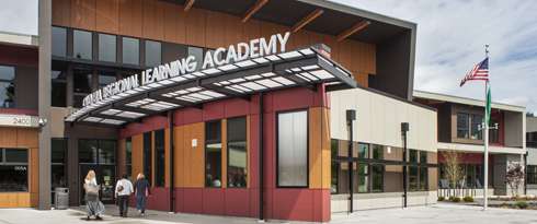 Olympia Regional Learning Academy exterior entrance