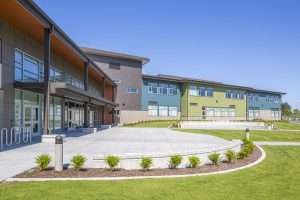 Salish Middle School back patio area and grounds