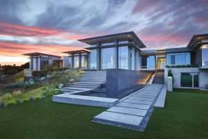 Tiburon Residence exterior during sunset, Tiburon, CA