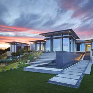 Tiburon Residence exterior during sunset, Tiburon, CA