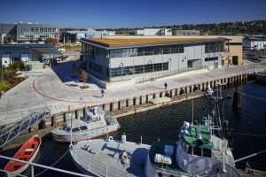 Seattle Maritime Academy exterior side by water