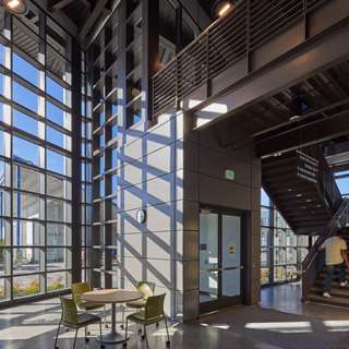 Seattle Maritime Academy interior featuring full-length windows