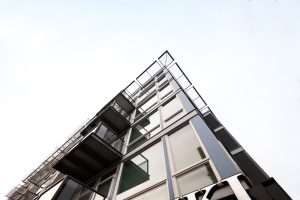 Three20 Apartments exterior detail straight up to roof line