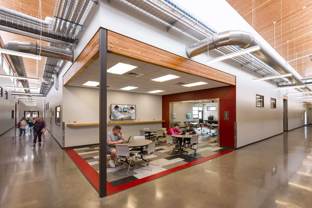 W.F. West High School STEM Addition W.F. West High School STEM Addition interior seating area