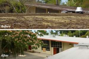 Cedar Park Elementary School exterior before and after