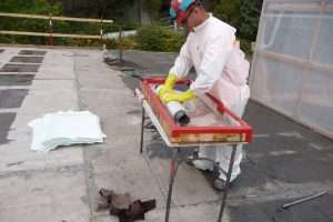 Working with Fiber Reinforced Plastic onsite at Cedar Park Elementary School