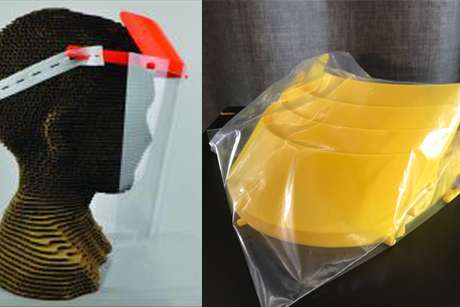 PPE face shield parts printed from 3D printer