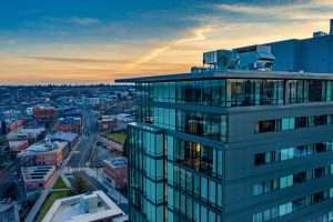 Tacoma Convention Center Hotel eyebrow aerial