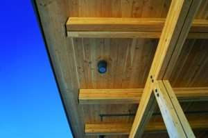 University of Puget Sound Welcome Center exposed timber entry detail