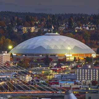 Tacoma Dome Sports and Convention Center closeup of the Dome
