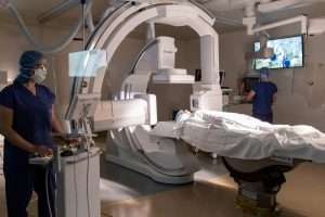 Harborview Medical Center Bi-Plane Operating Room with technicians and patient
