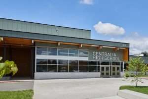 Centralia High School exterior entrance, Centralia, WA