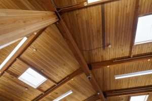 Centralia High School exposed timber ceiling detail