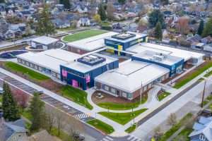 Grant Center for the Expressive Arts aerial view of campus, Tacoma, WA