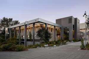 Highline College Health and Life Sciences Building exterior closeup, Des Moines, WA