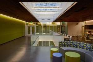 Highline College Health and Life Sciences Building upstairs seating area, Des Moines, WA
