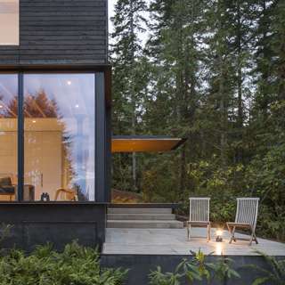 Little House exterior seating area, Seabeck, WA