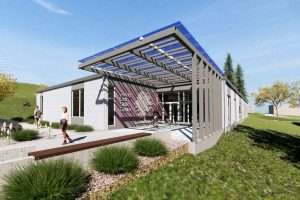 Columbia Gorge Community College Treaty Oak Skills Center exterior rendering, The Dalles, Oregon
