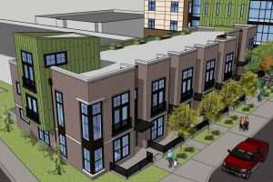 Campus Lofts aerial rendering, Olympia, WA