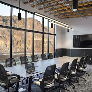 Chelan County PUD Rock Island Maintenance Facility conference room with view of hills, Malaga, WA