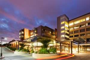 MultiCare Tacoma General Hospital exterior at night
